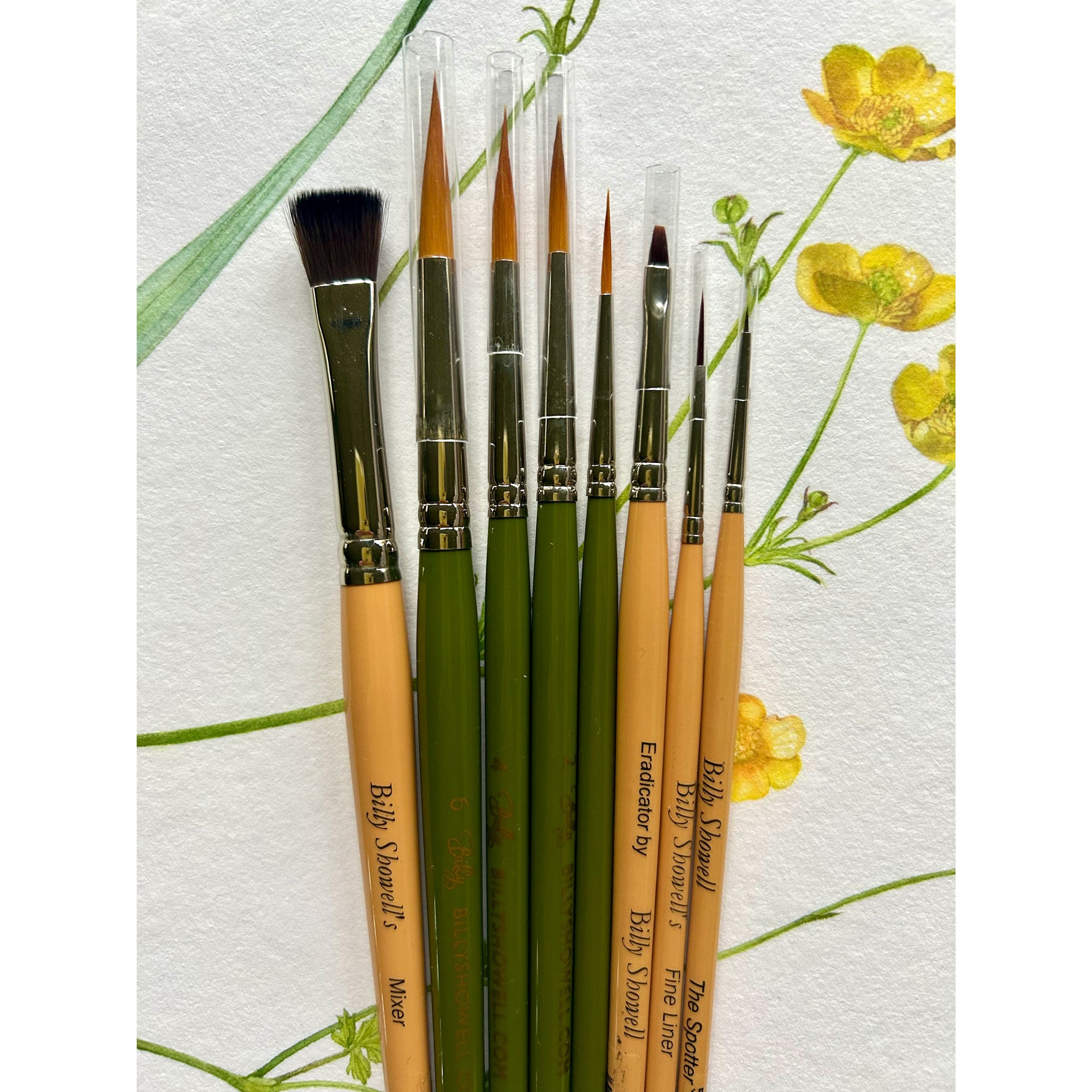 The Billy SMALL Selection Brush Set (includes fine tipped synthetic set and 3 small synthetic tool brushes)