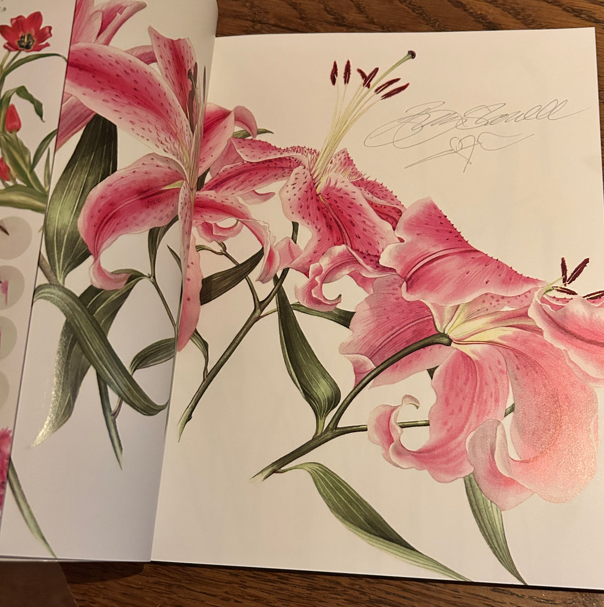 Chinese signed copy of the book ‘The A -Z Flower Portraits in Watercolour’ by Billy Showell