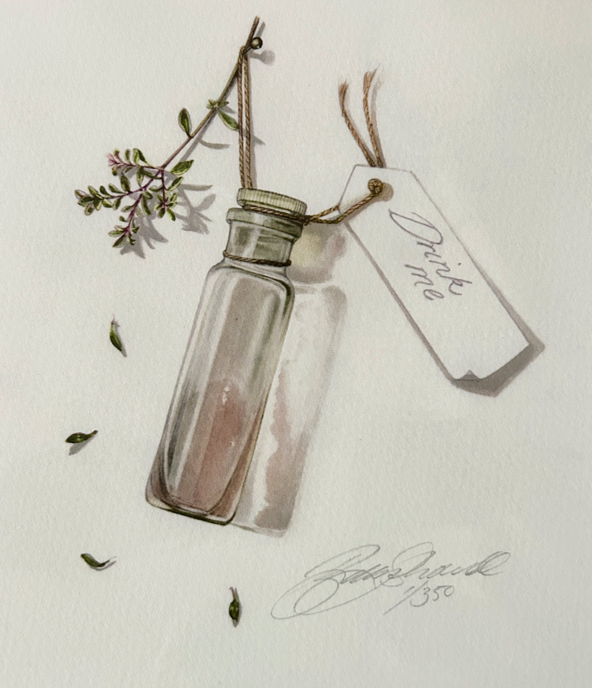 Giclee Print- &#39;Drink me&#39; (thyme and bottle)