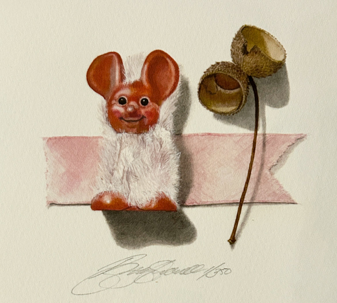 Giclee Print- The dressmaker&#39;s Treasures- Mouse Gonk (and acorn)